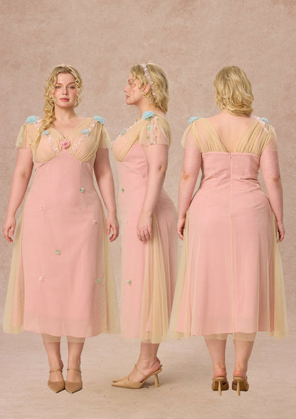 Curve&Plus Wind Perched Rose Quartz Dress