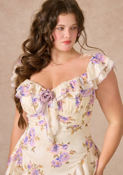 Curve&Plus Purple Iris Swayed by Wind Dress