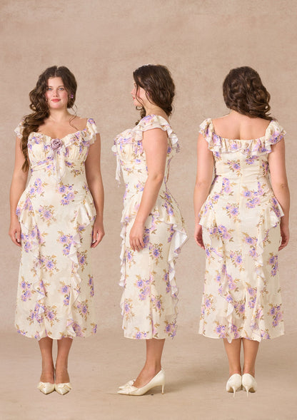 Curve&Plus Purple Iris Swayed by Wind Dress