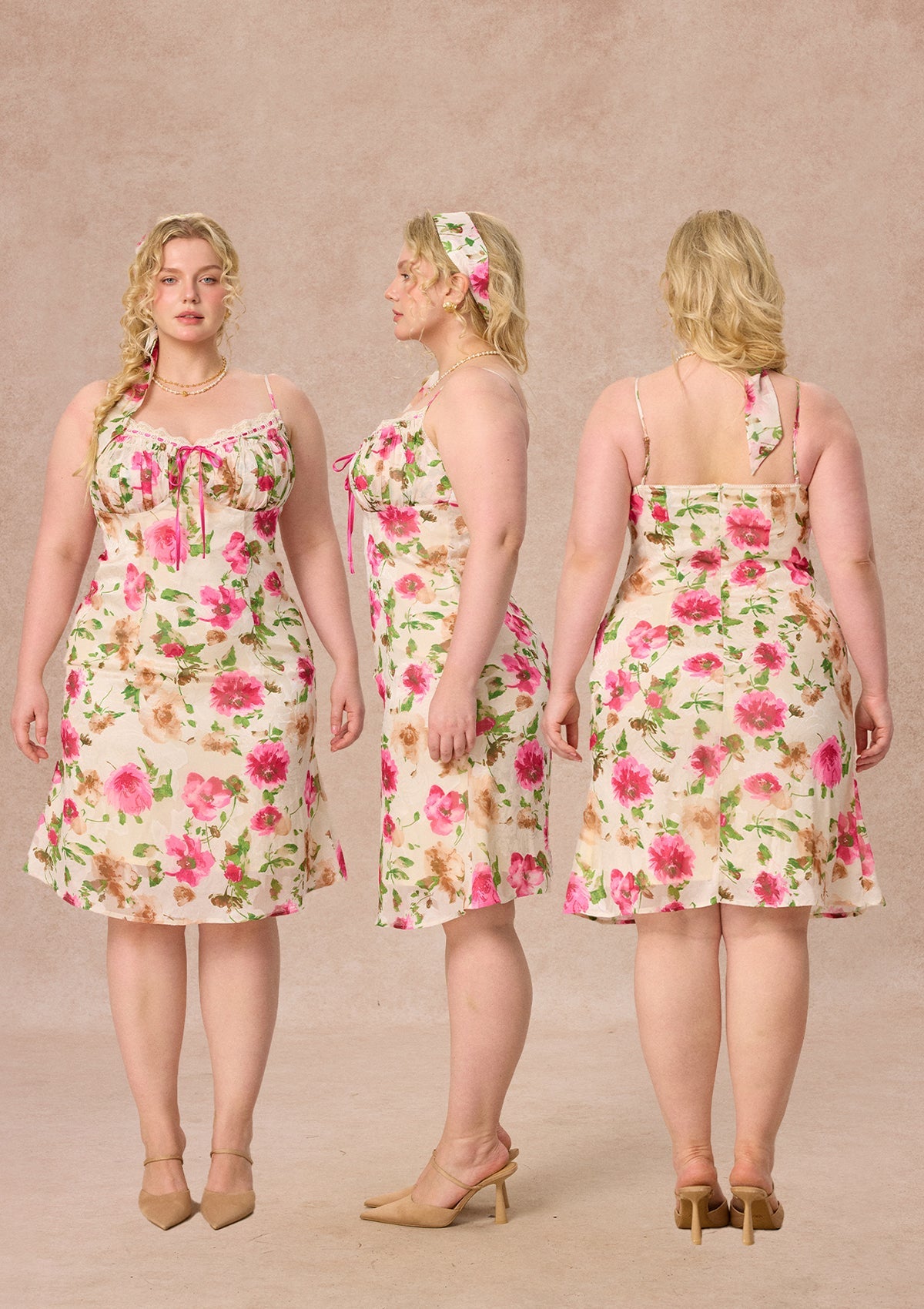 Curve&Plus Corn Poppy Dress（short）