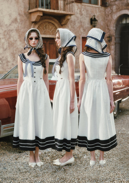 Sailor Love Letter Dress (Navy)