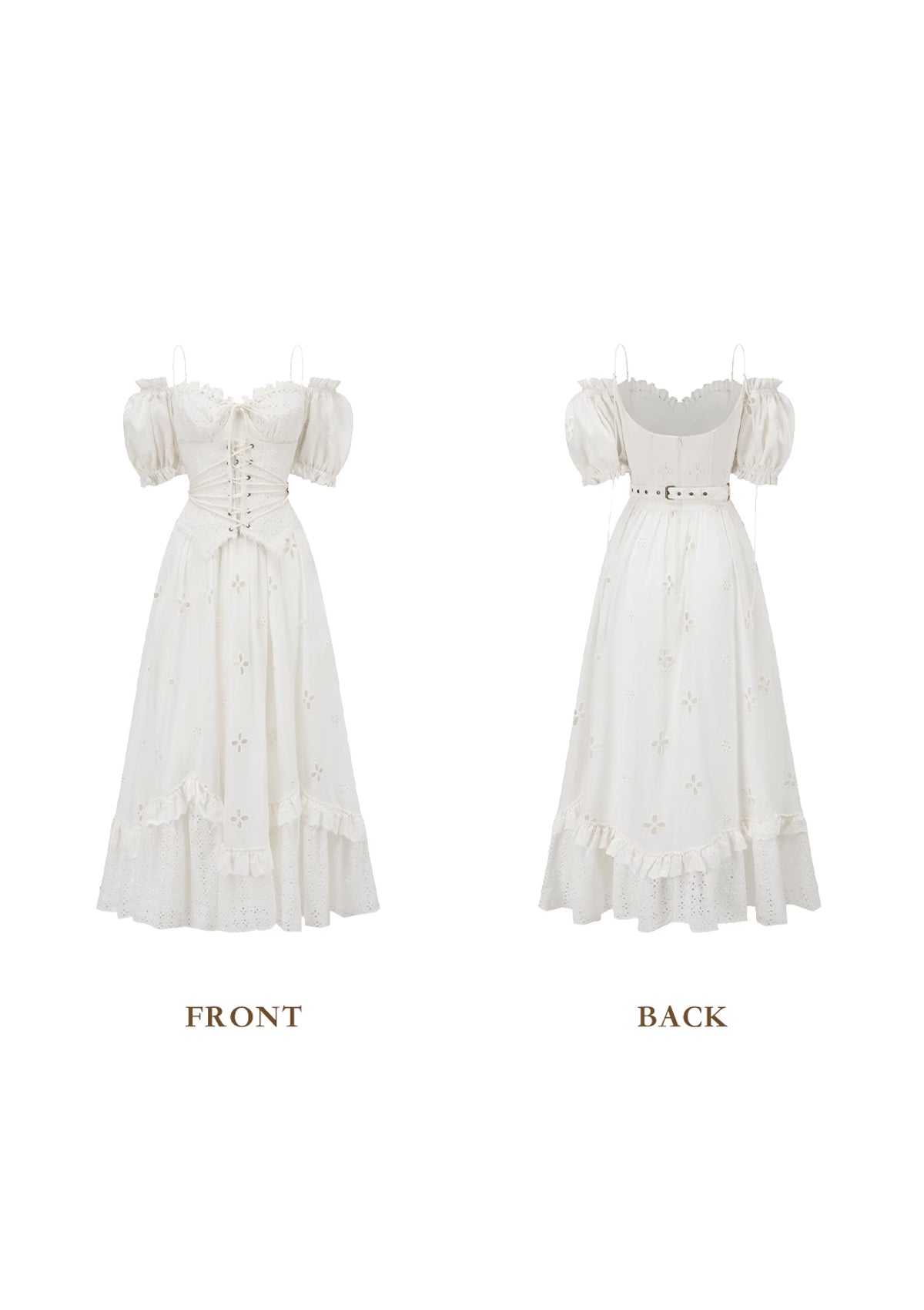 "I Flipped" White Cottagecore Dress