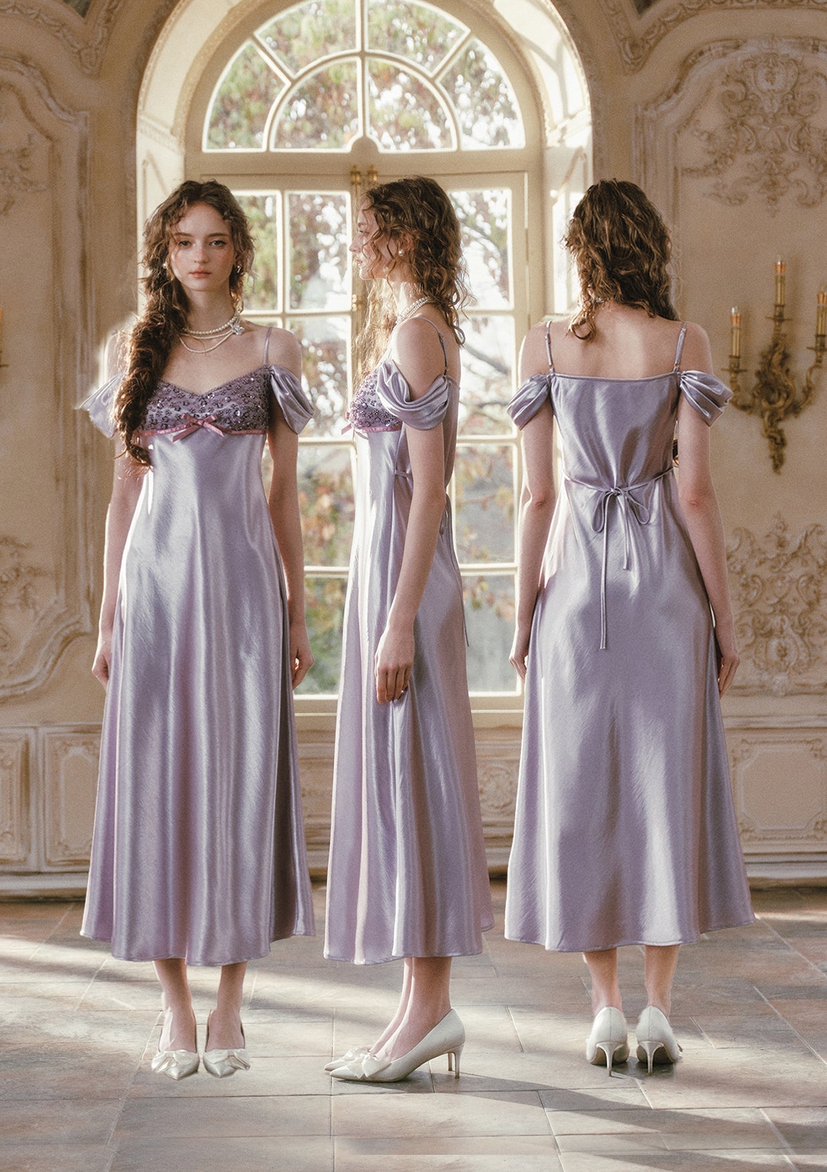 Glazed Purple Satin Dress