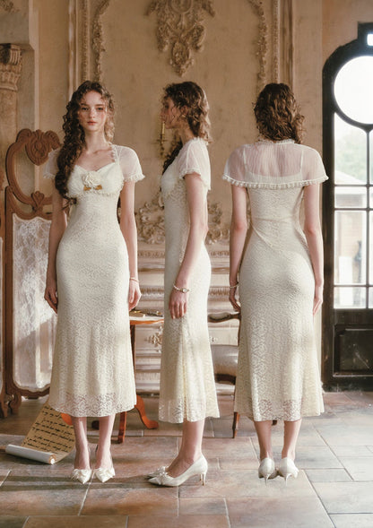 Cream Letter Dress