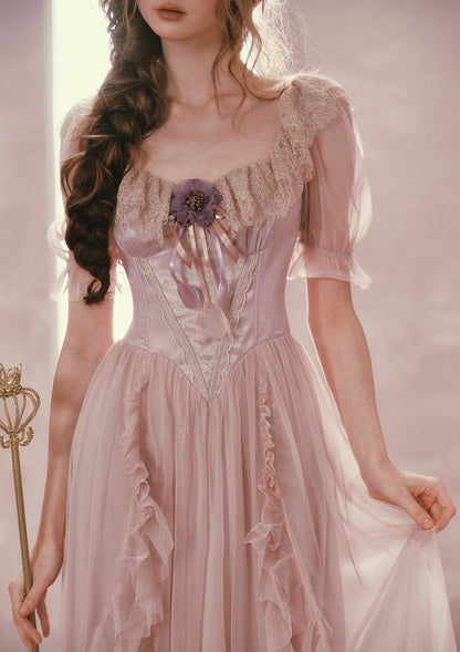 Violet Mandarin Duck Princess Corset Dress