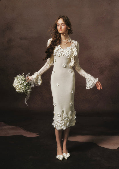 Cream Chanson Dress