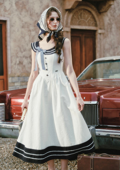 Sailor Love Letter Dress (Navy)