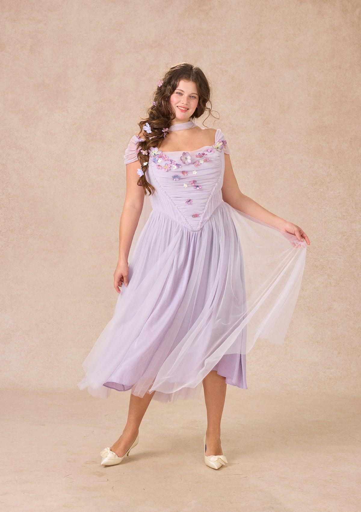 Curve&Plus Ode to Purple Iris Dress