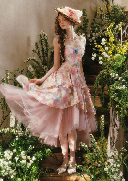 Blazing Cloud Blossom Corset Dress