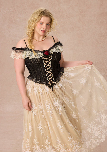 Curve&Plus Midnight Crimson Rose Corset Dress