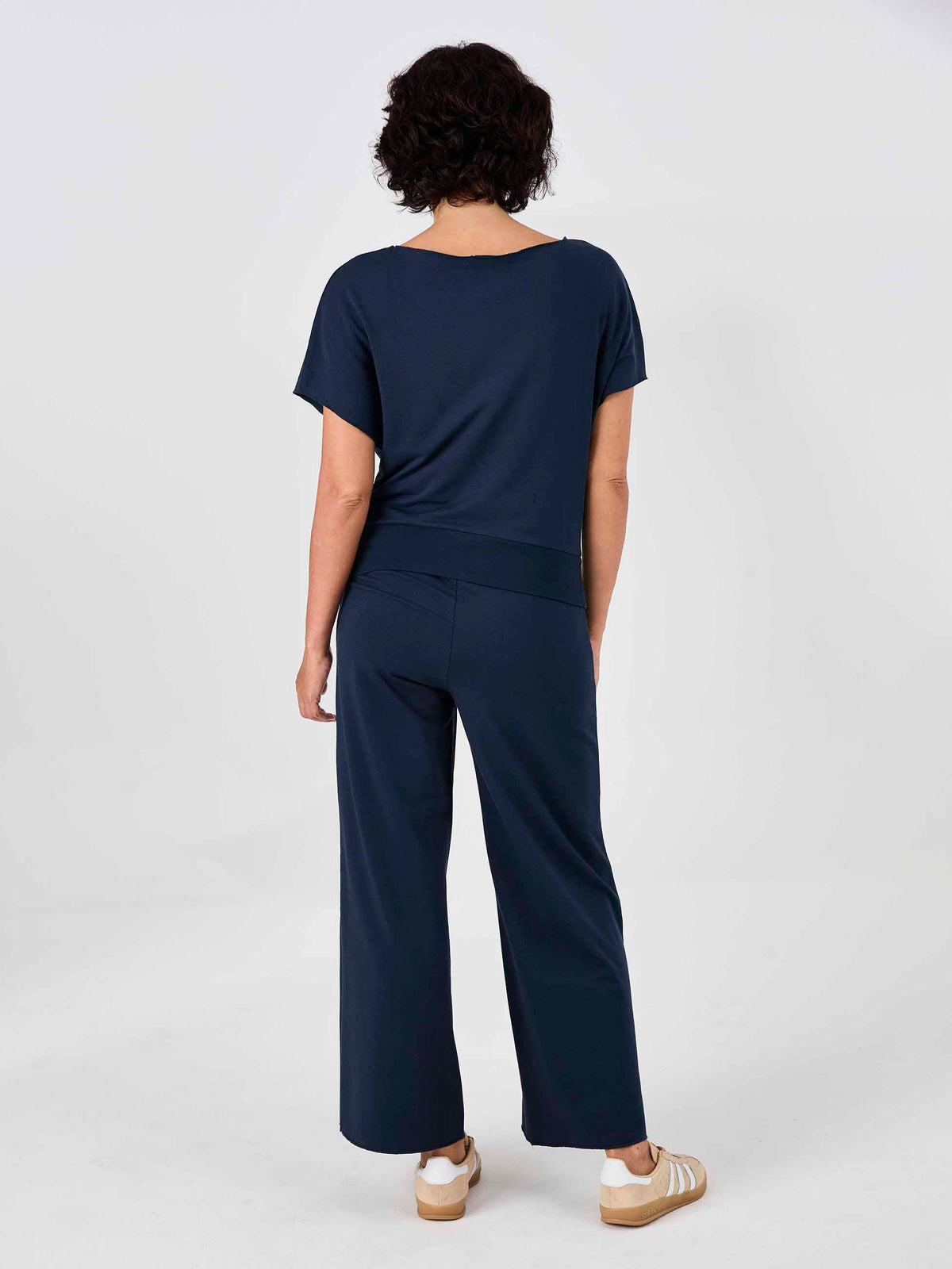 Classic Wide Leg Sweat Pants - Navy