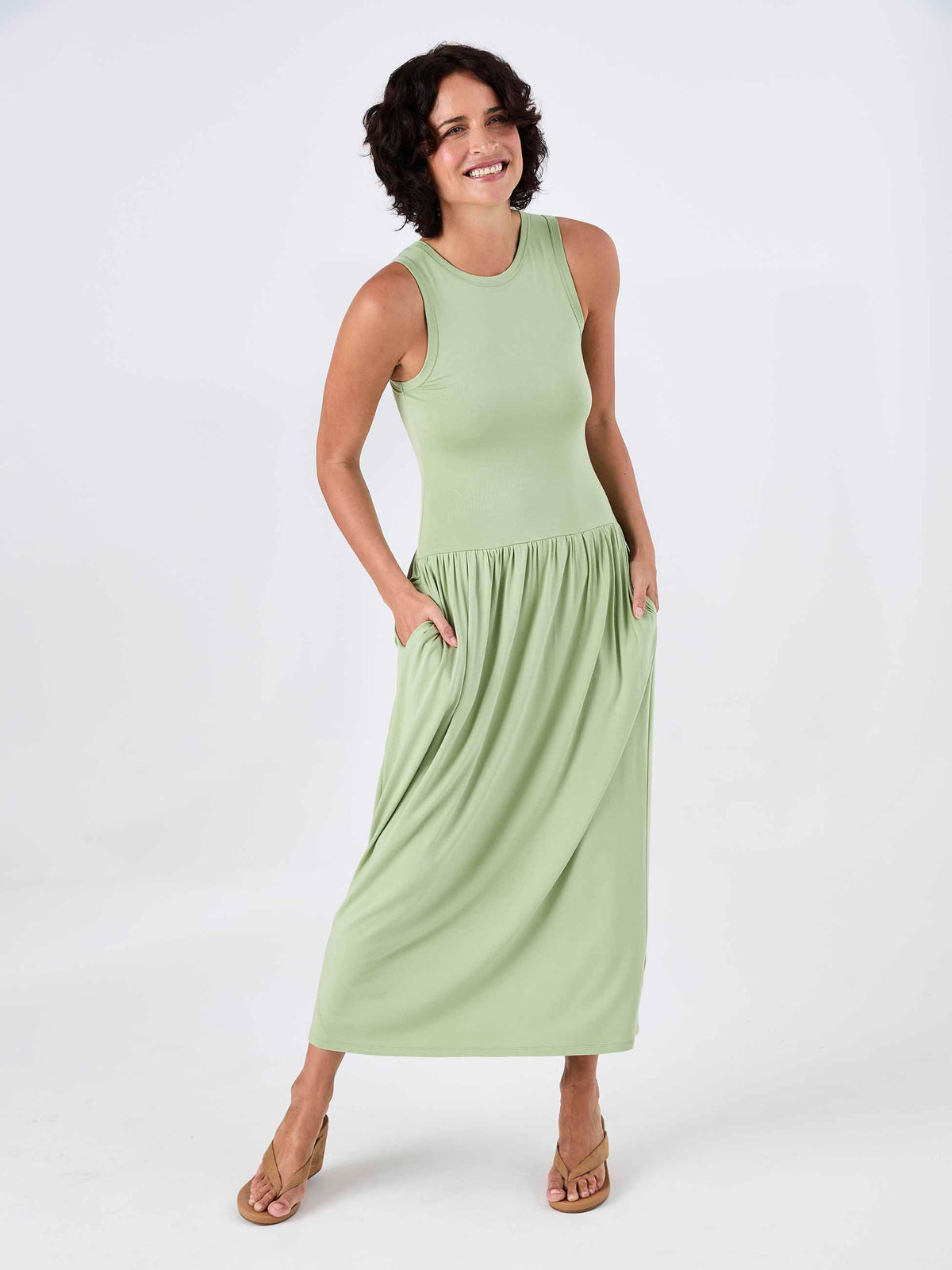 Essential Maxi Dress - Matcha Green