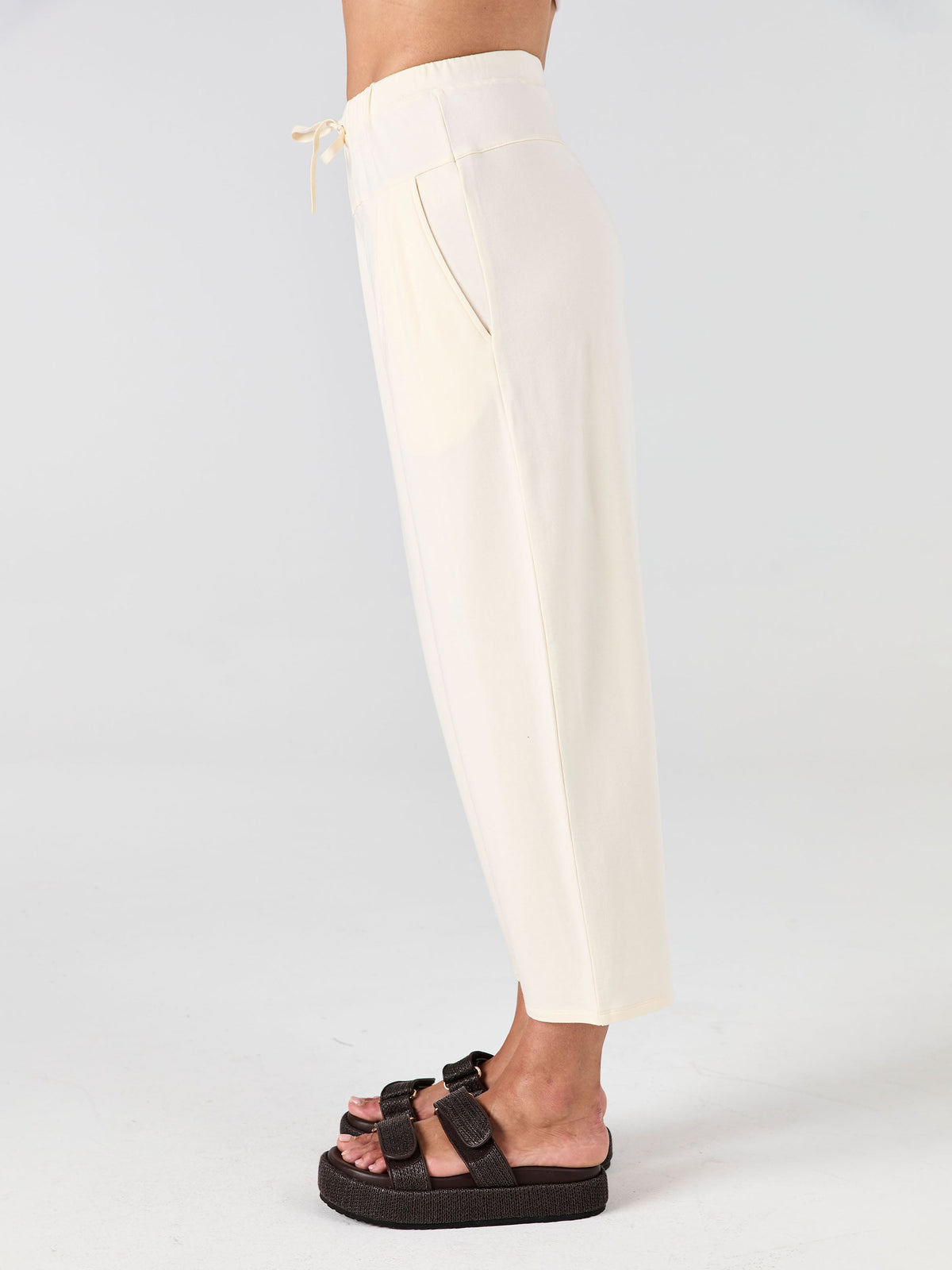 Kyoto Ankle Length French Terry Jogger - Winter White