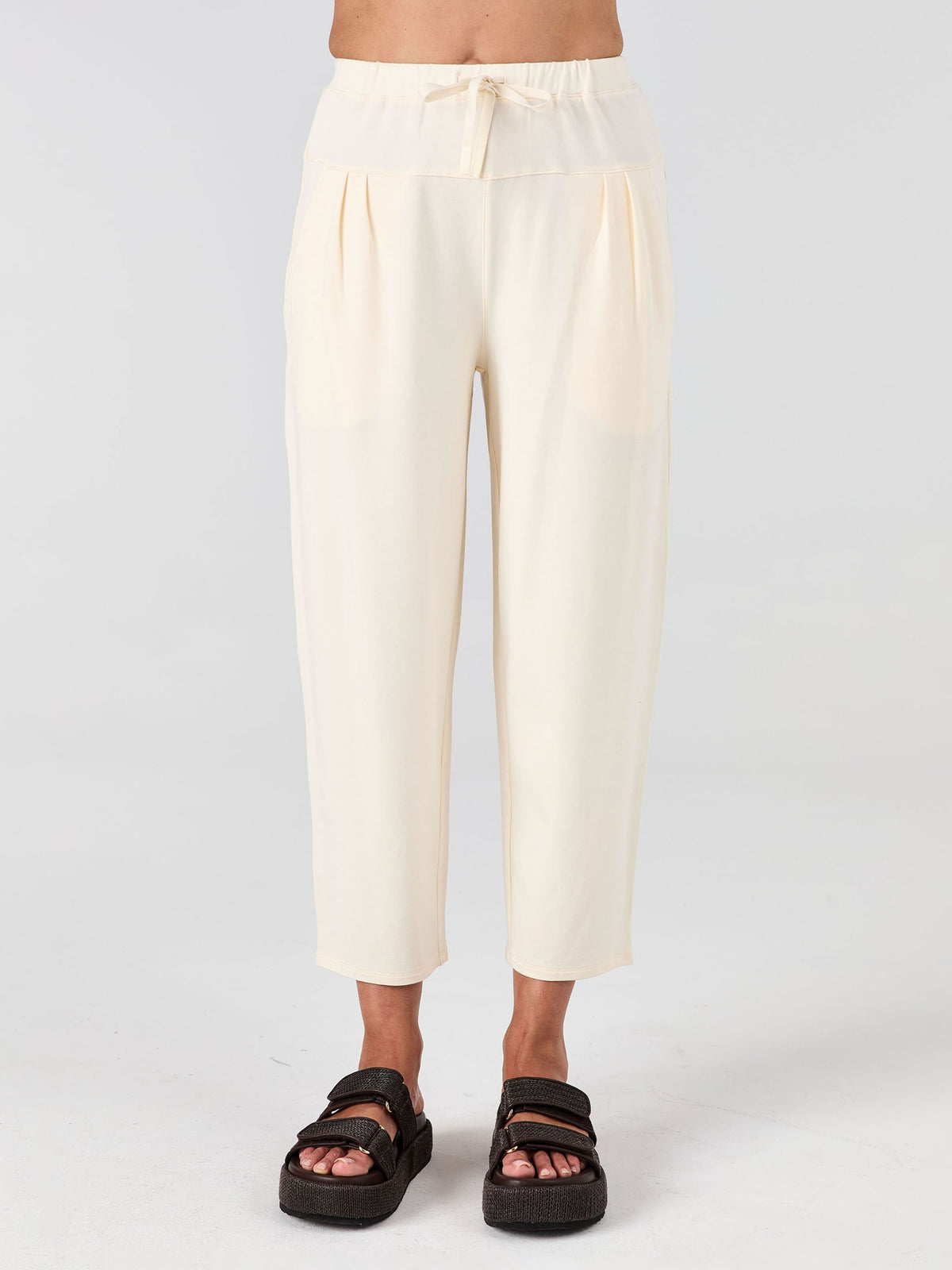 Kyoto Ankle Length French Terry Jogger - Winter White