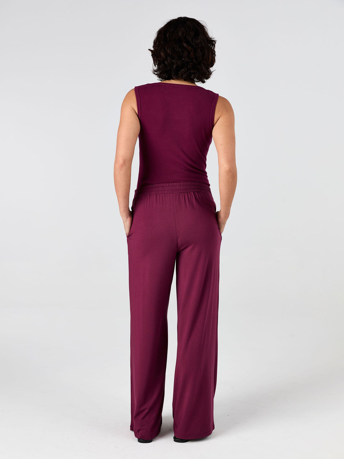 Emery Wide Leg Pants - Ruby