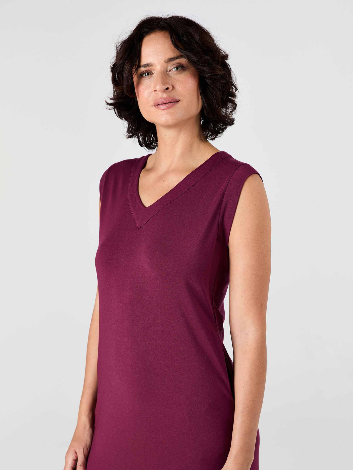 Everly V Neck Maxi  Dress - Ruby