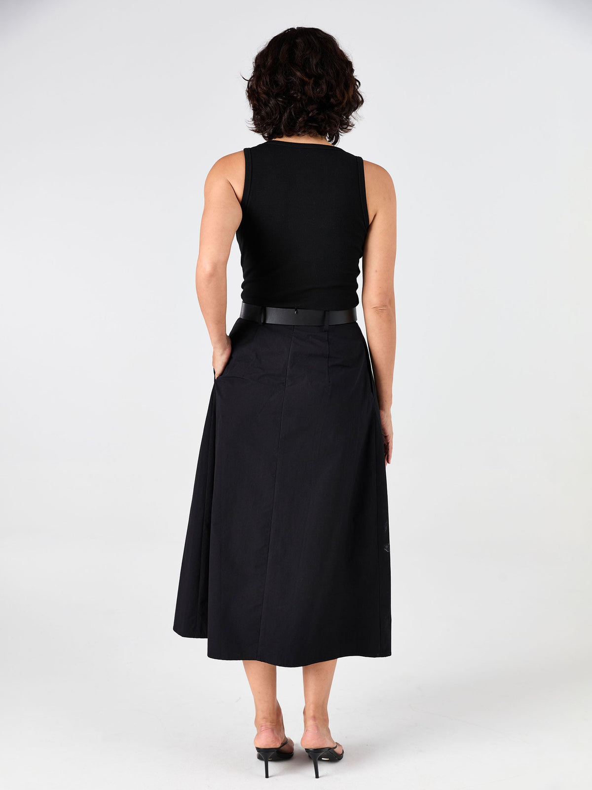Pia Poplin Skirt - Black