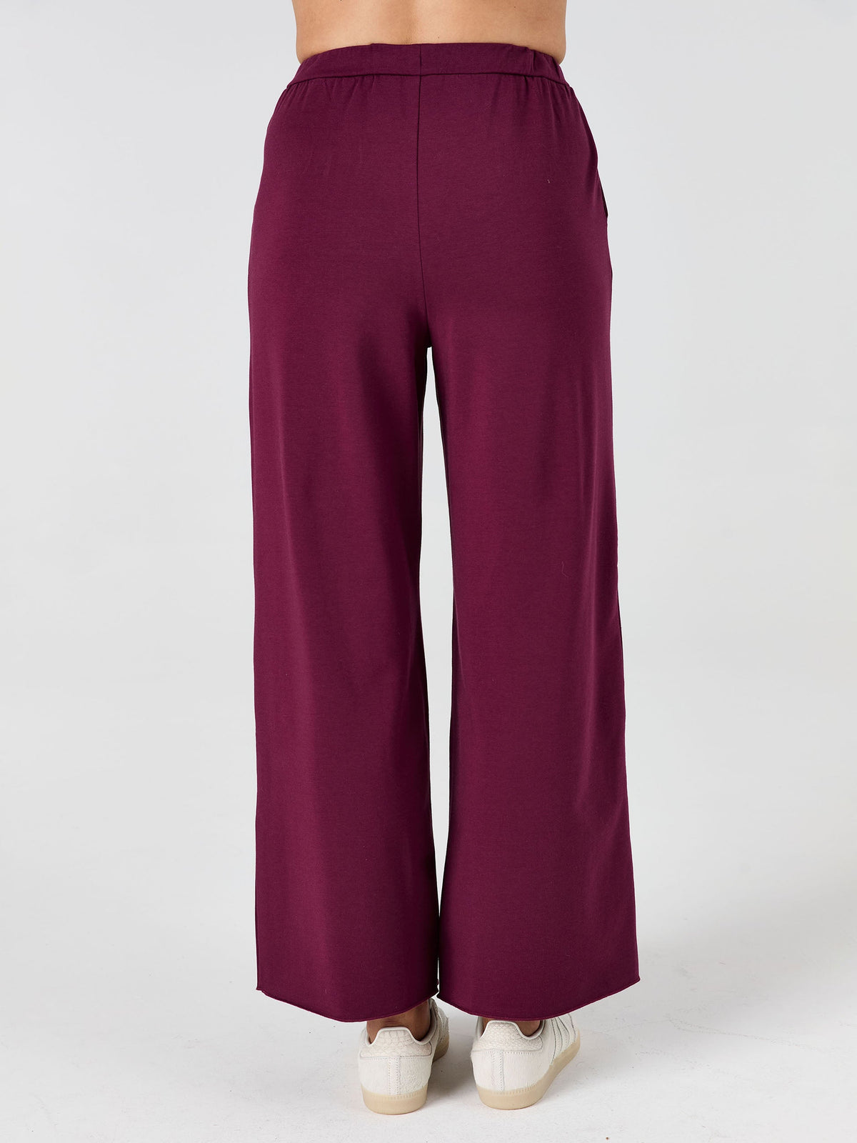 Classic Wide Leg Sweat Pants - Ruby
