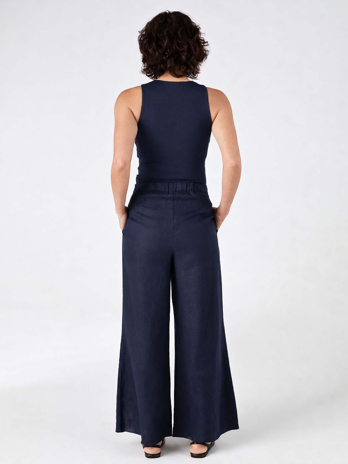 Laurel Linen Pant - Navy