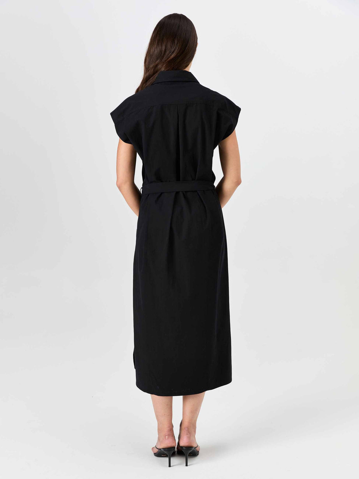 Poplin Shirt Dress - Black