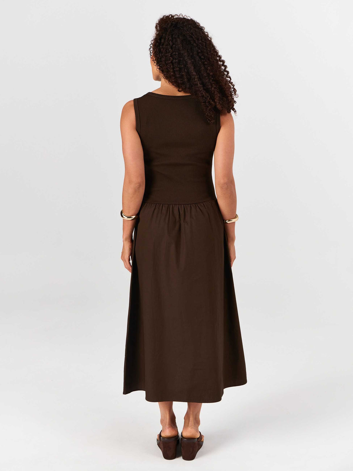 Aria Sleeveless Dress - Coffee Bean