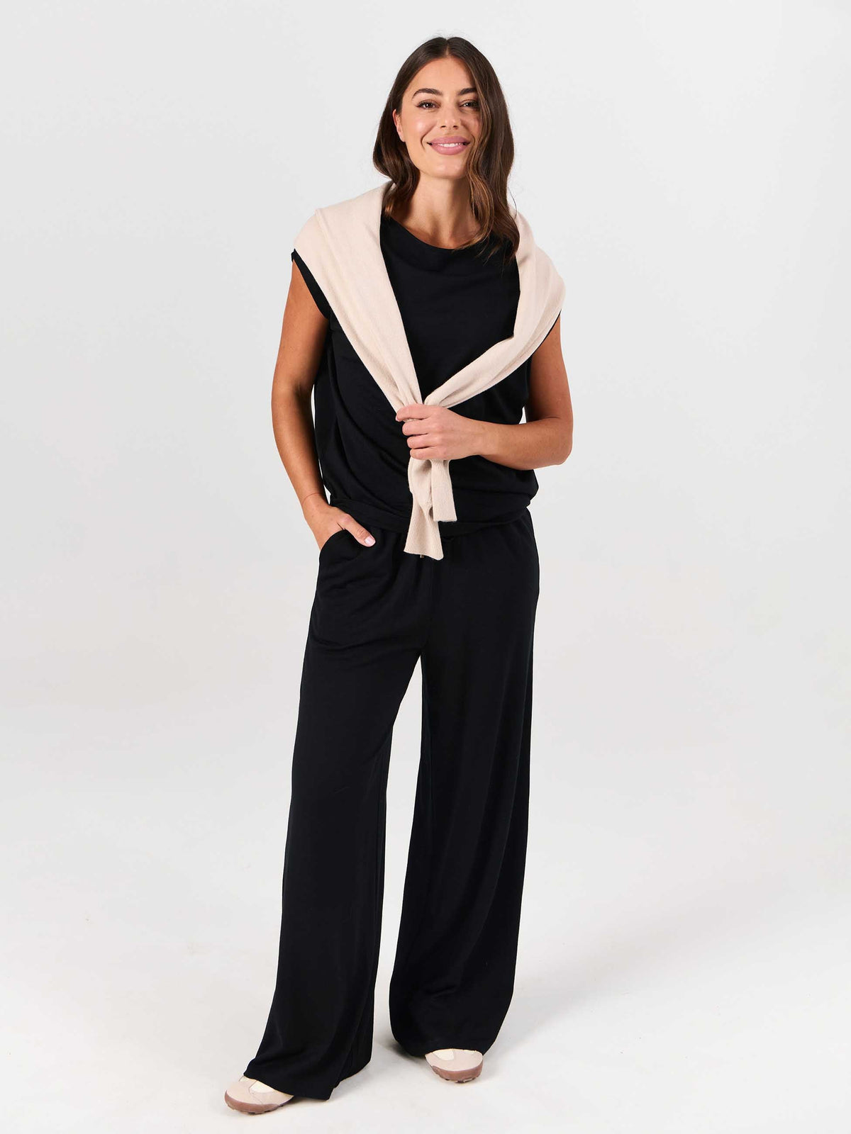 Merino Wool Lounge Pant - Black