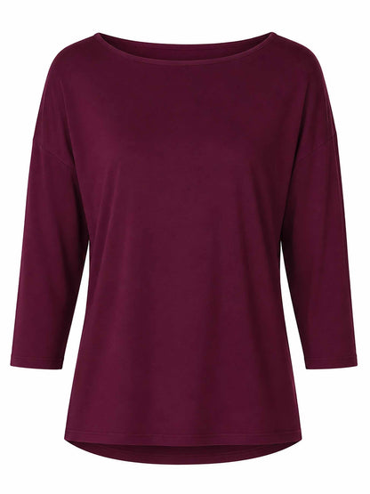 Modal Luxe Layer Tee  3/4 Sleeve - Sangria