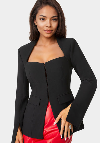 Tailored Open Neck Blazer