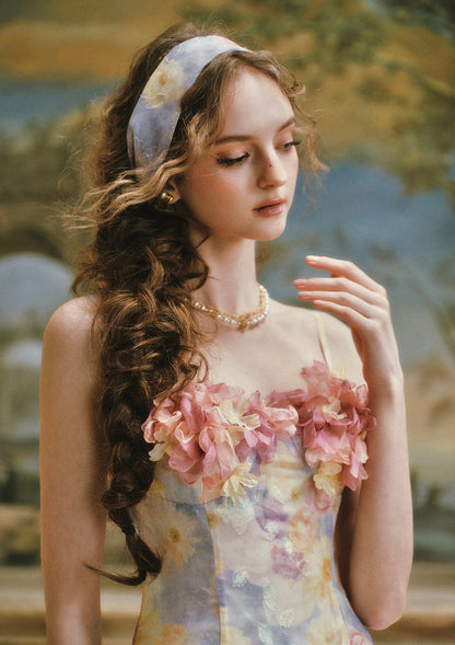 Oil Paint Floral Court Dress