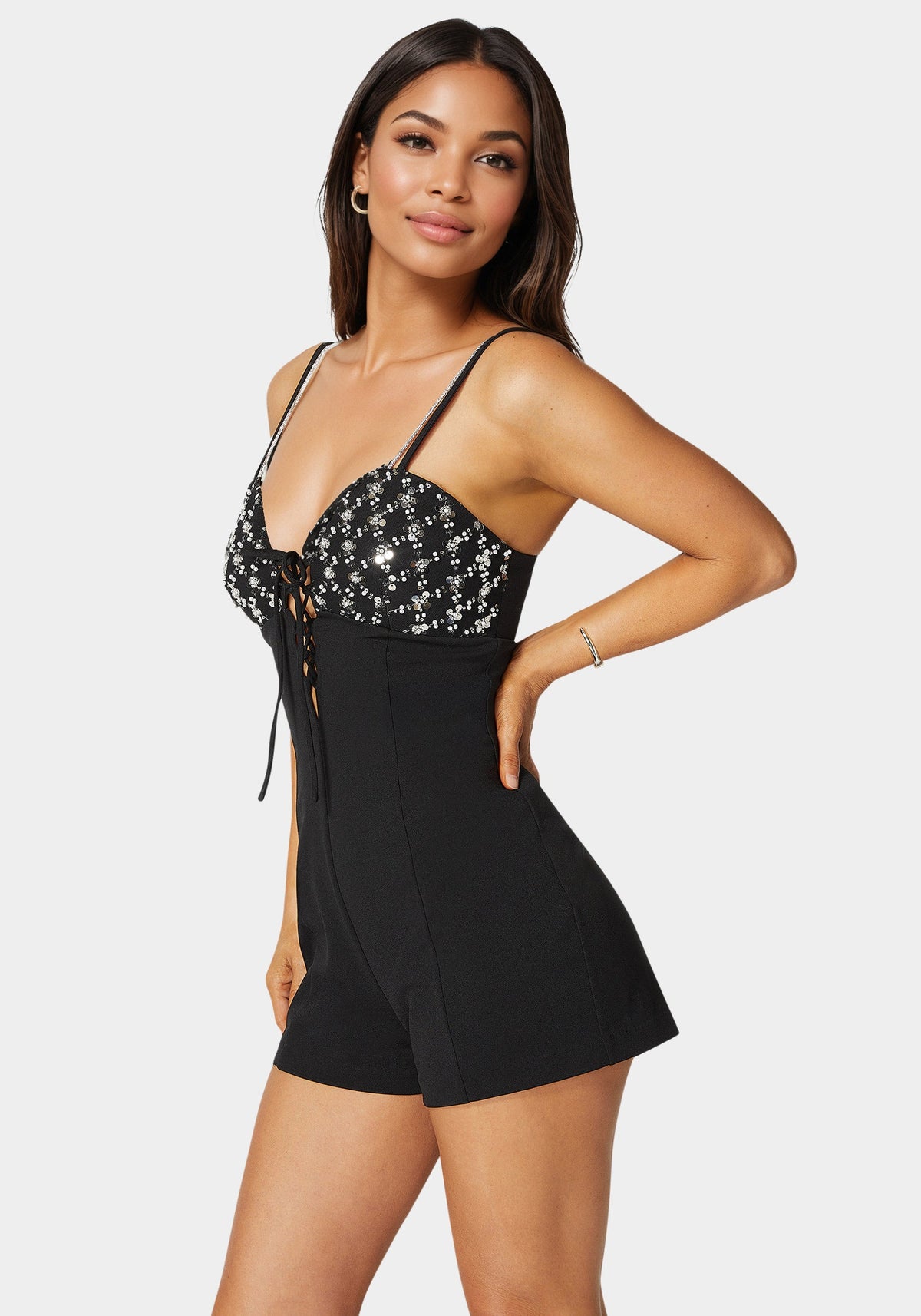 Embellished Detail Knit Romper