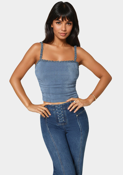 Braided Strap Knit Top