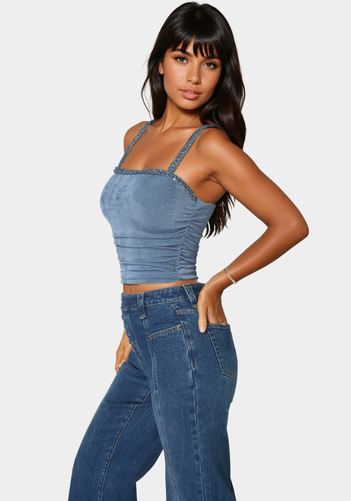 Braided Strap Knit Top