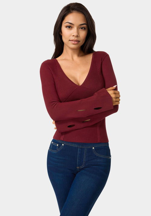 Cut Out Sleeve Detail Sweater