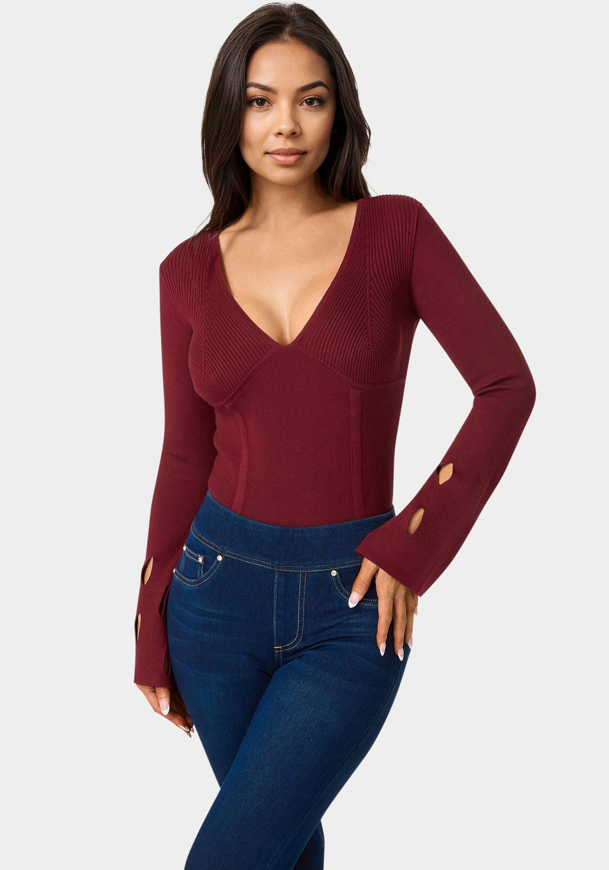 Cut Out Sleeve Detail Sweater
