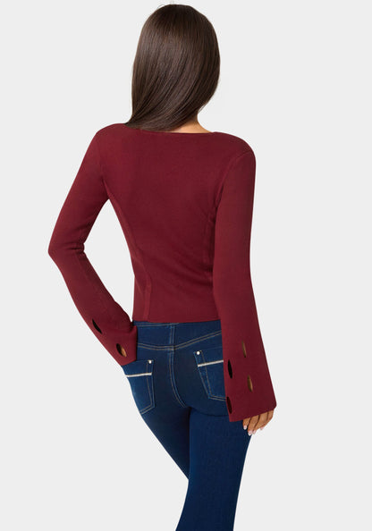 Cut Out Sleeve Detail Sweater