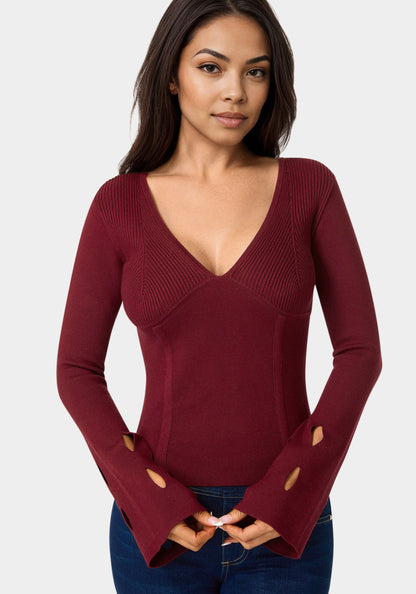 Cut Out Sleeve Detail Sweater