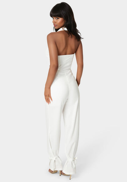 Tailored Vest Style Halter Jumpsuit