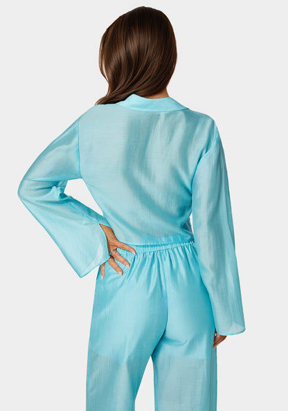 Front Tie Flowy Blouse