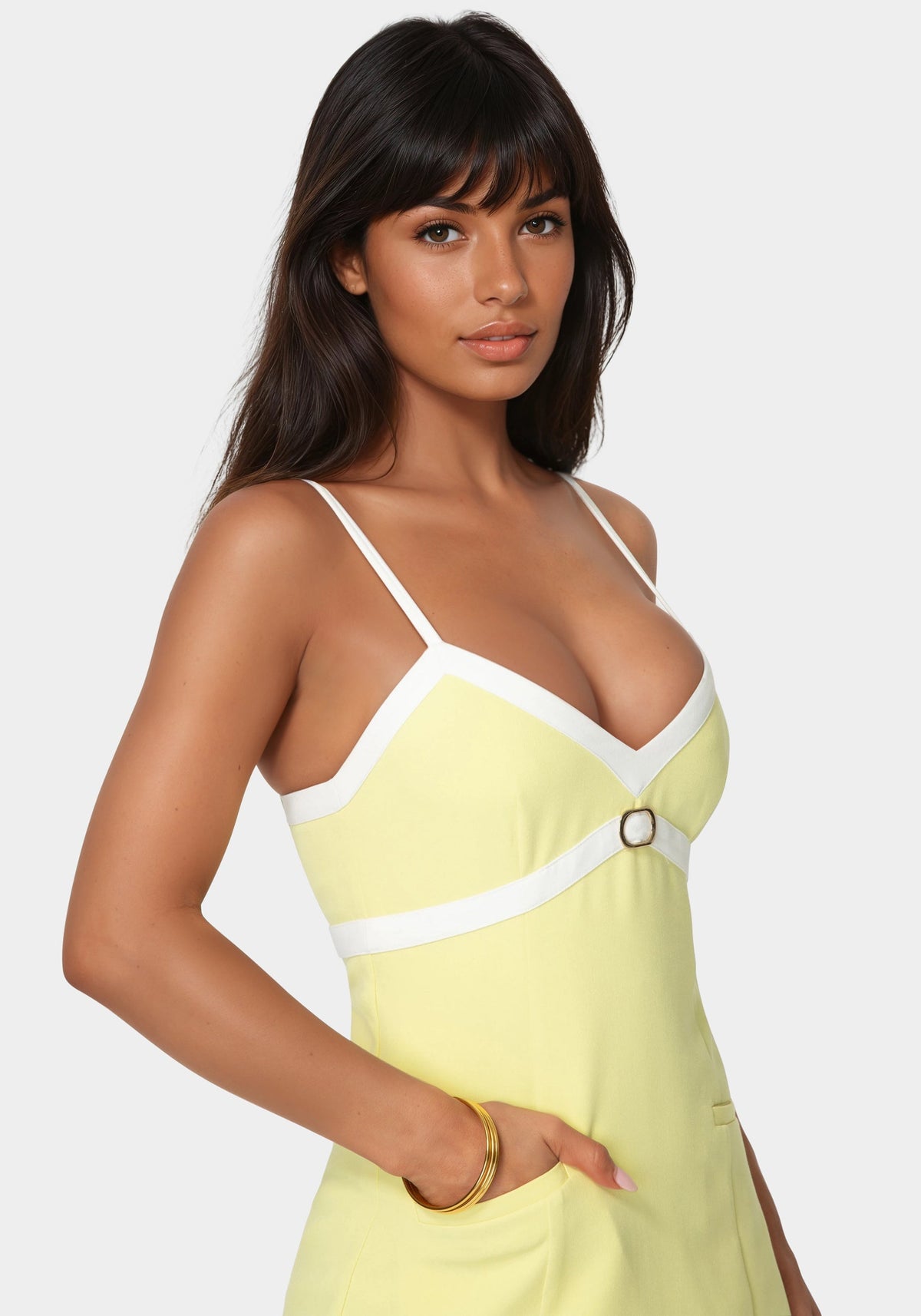 Tailored V Neck Romper