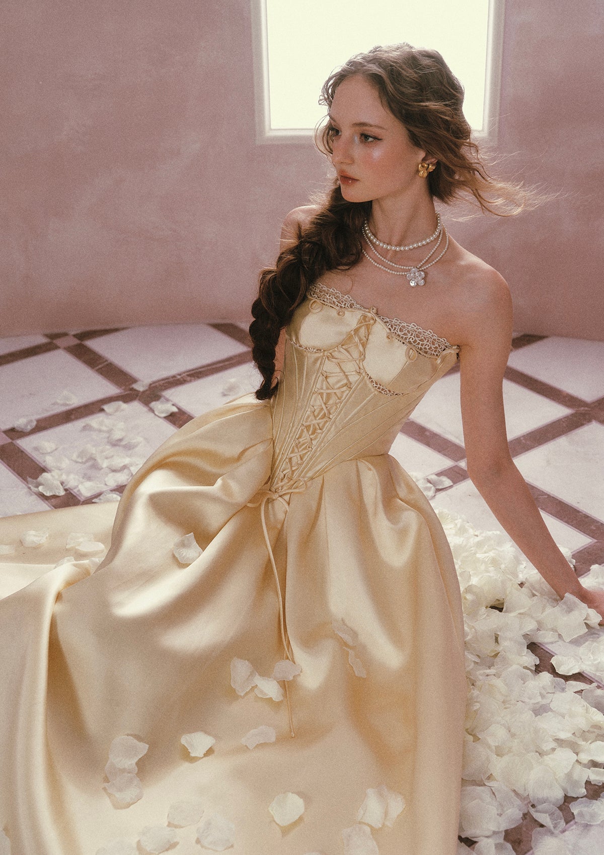 Belle's Gilded Corset Dress