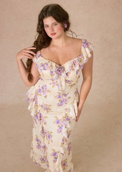 Curve&Plus Purple Iris Swayed by Wind Dress
