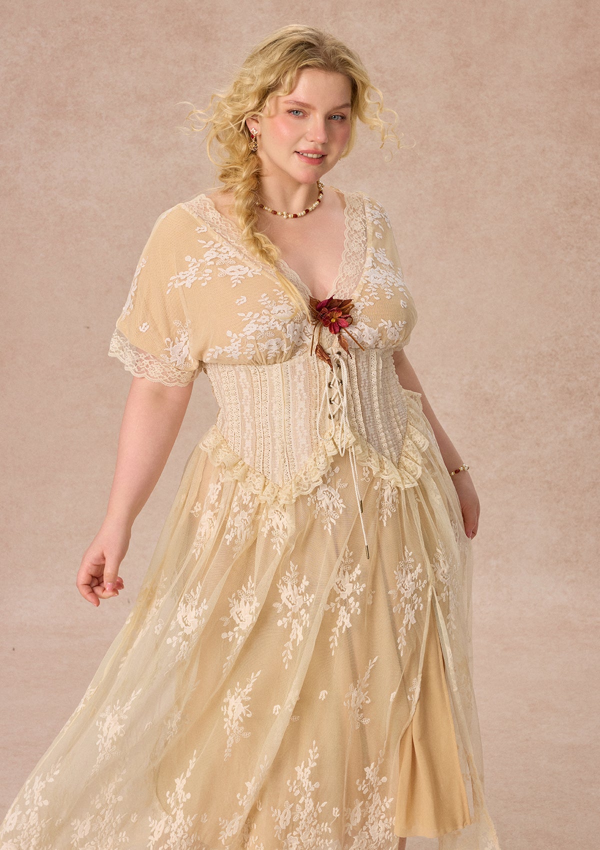 Curve&Plus Wild Thorn Rose Corset Dress
