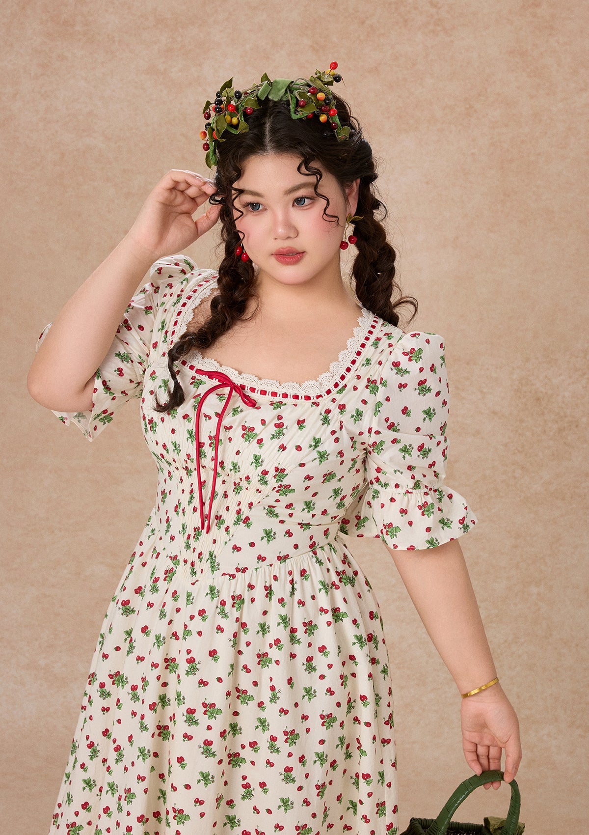 Curve & Plus Wild Strawberry Paradise  Dress