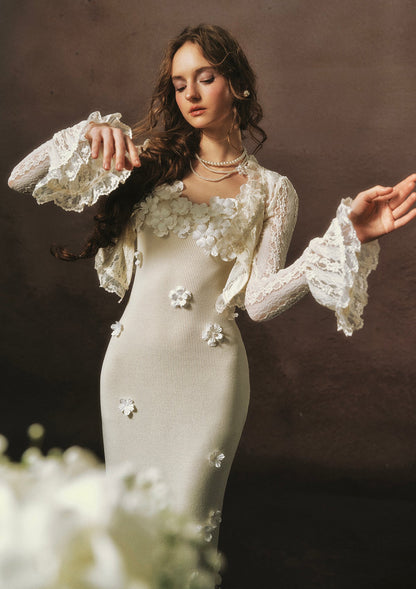 Cream Chanson Dress