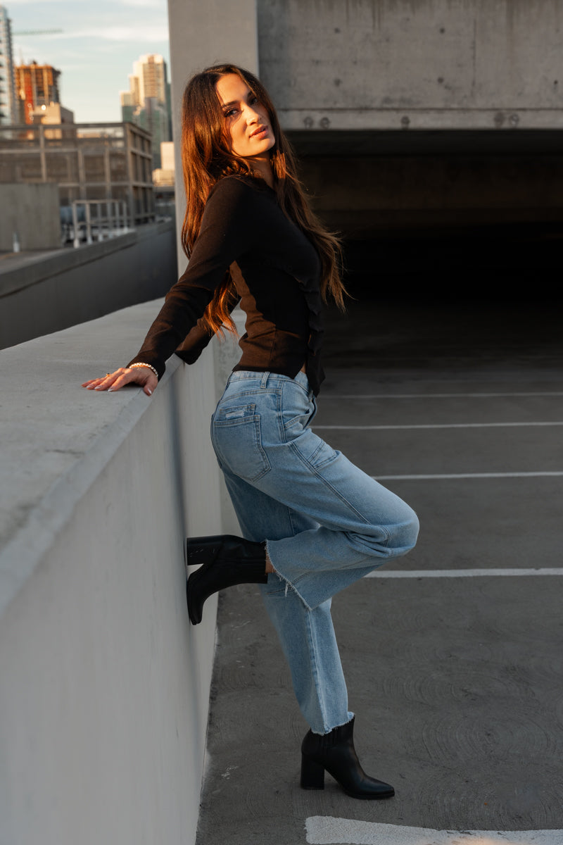 Waitlist 8/1 • Ryker High Rise Cropped Barrel Jeans Light Wash