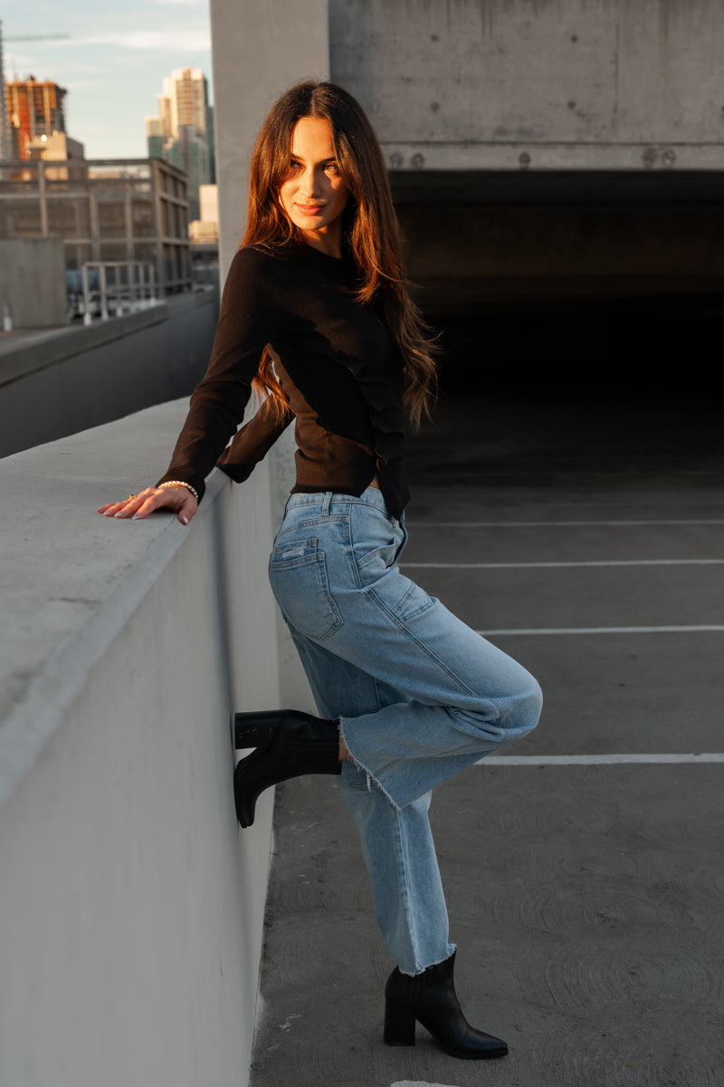 Waitlist 8/1 • Ryker High Rise Cropped Barrel Jeans Light Wash