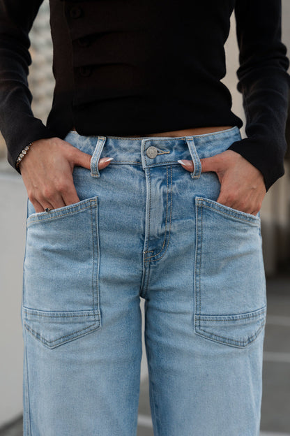 Waitlist 8/1 • Ryker High Rise Cropped Barrel Jeans Light Wash