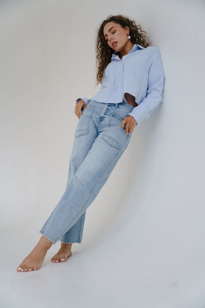 Waitlist 8/1 • Ryker High Rise Cropped Barrel Jeans Light Wash
