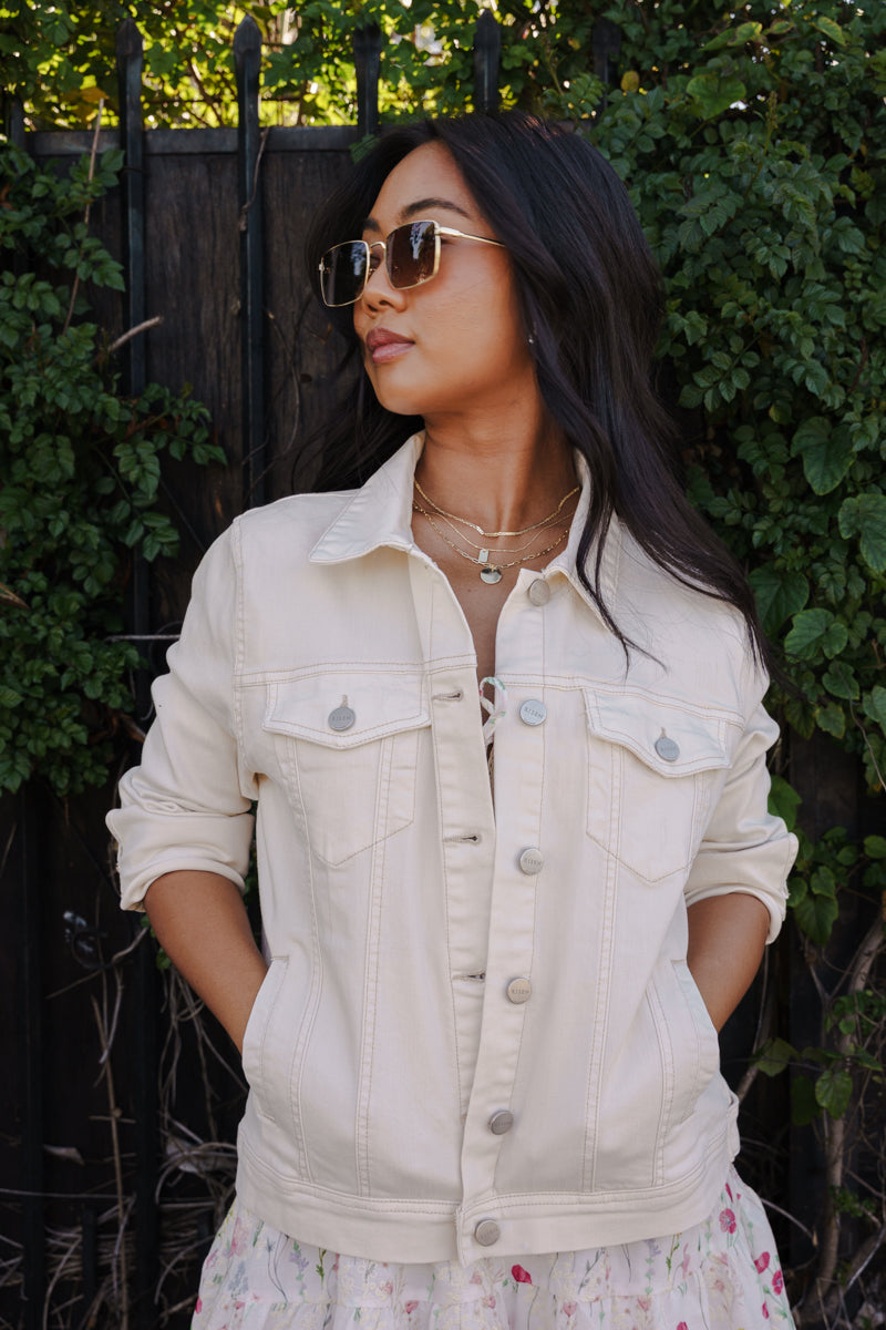 Kit Long Sleeve Denim Jacket Ivory