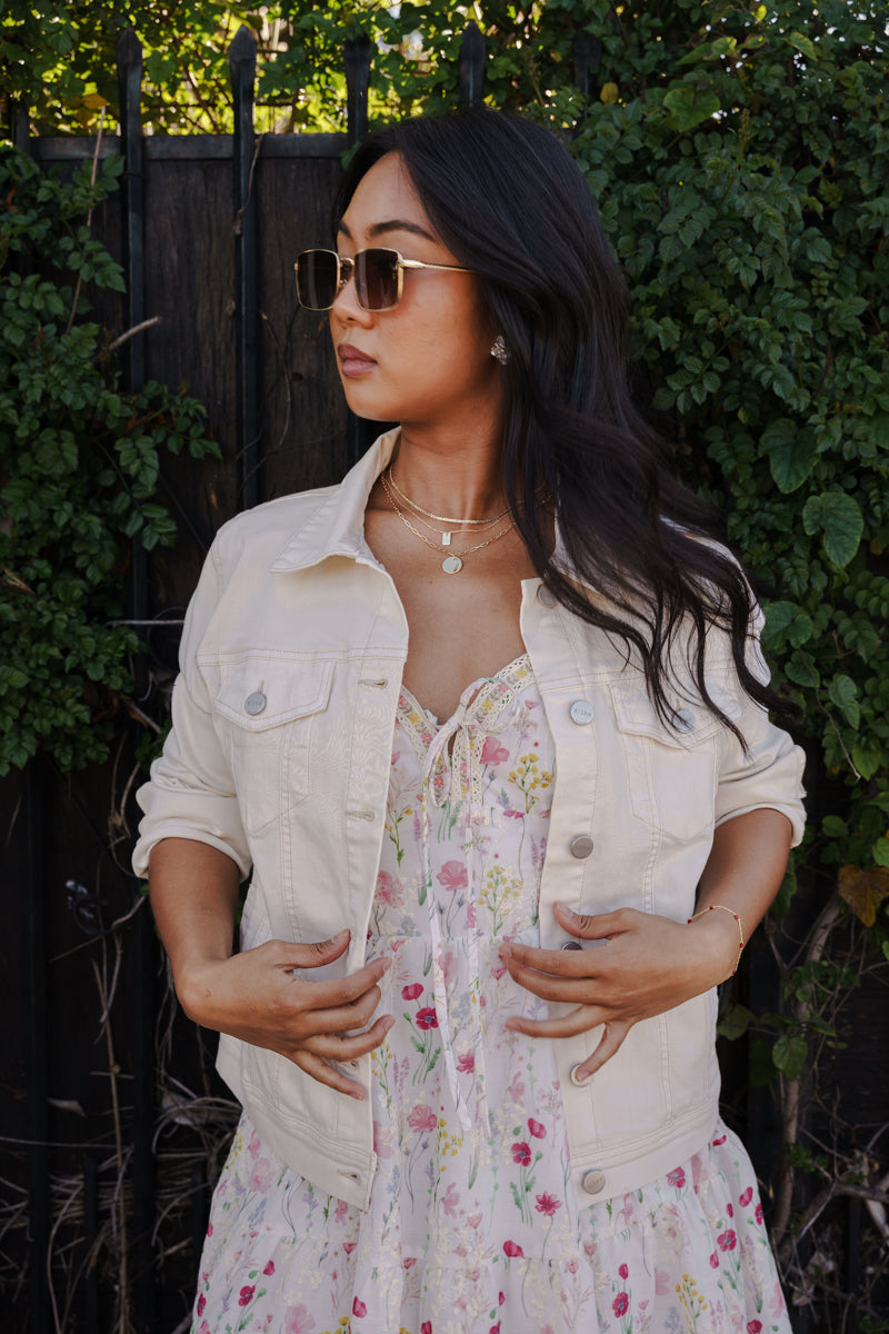 Kit Long Sleeve Denim Jacket Ivory